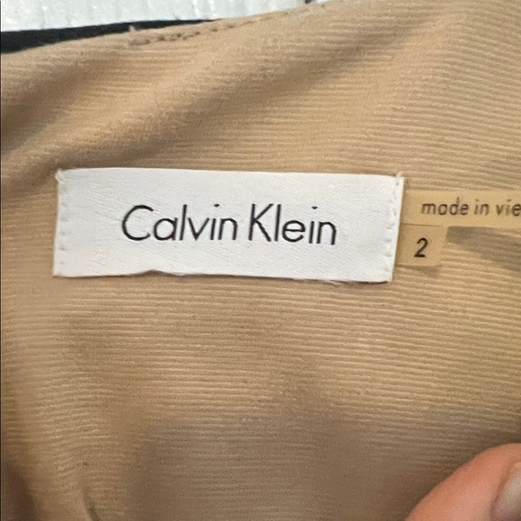 Calvin Klein Black and Tan Blocked Midi Dress - Picture 2 of 2
